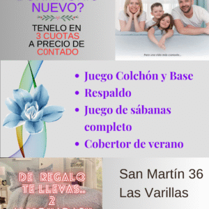 Promo Noviembre 2025, colchón, respaldo, sabanas,cobertor+almohadas